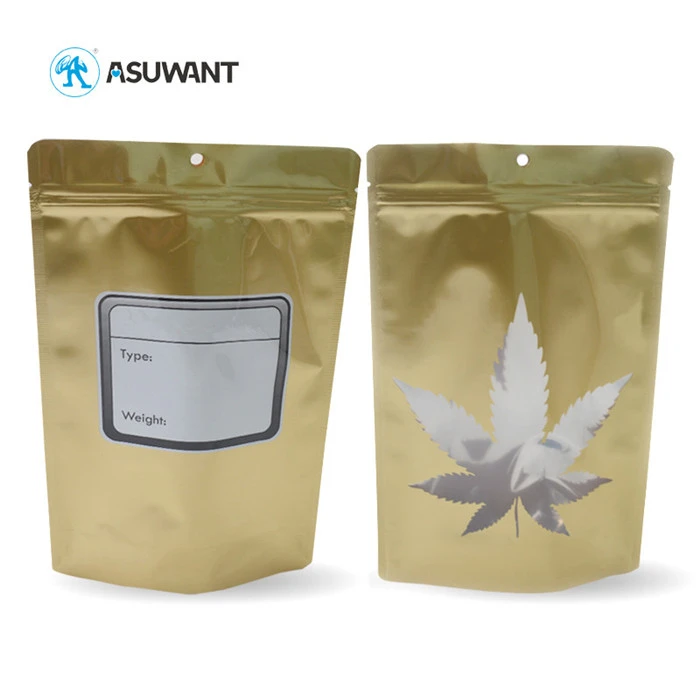 Circle Hole Printed Plastic Bags Aluminium Foil Smell Proof For Food Packaging