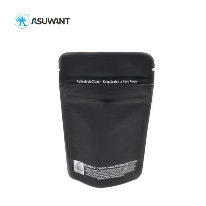Compostable Food Grade Material Black Matte Medical Cookies Packaging Bag With Window