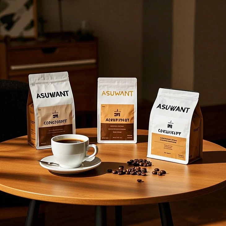 Custom Printed Resealable Square Ziplock Coffee Beans Bag Side Gusset Flat Bottom Packaging Coffee Bag With Valve And Zipper