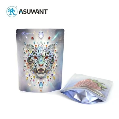 Brugerdefinerede fleksible plastemballageposer BRC Digital Printing Service Spot Gloss Spot UV 3D Præg Forhøjet UV-effekt