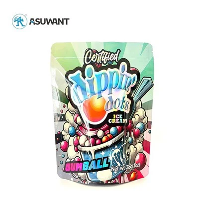Genlukkelig Stand Up Pouch Cali Pack Food Trykt 3,5 G poser Aluminium Plastic Ziplock 3,5 Custom Mylar poser